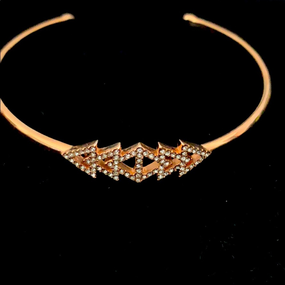Pave triangle cuff bracelet